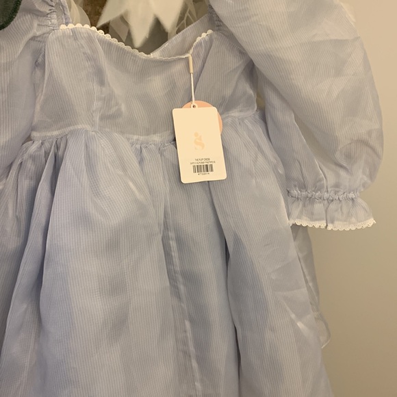 SELKIE Puff dress new with tags baby blue pinstripe free people xs - Picture 6 of 10